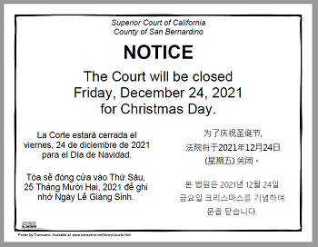 Closed Friday, December 24, 2021